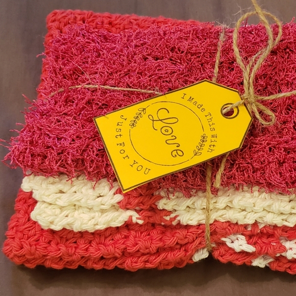 Handmade Bundle Crochet Kitchen Towel Set of 3 - Picture 2 of 5